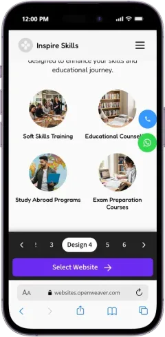 Design 4 showing services with pictures