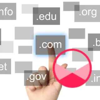 Domain name generator showing .com, .in, .org and other domain endings