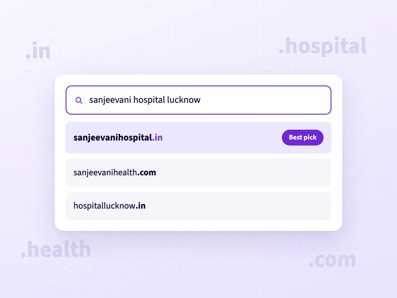 Domain name ideas for a hospital in Lucknow