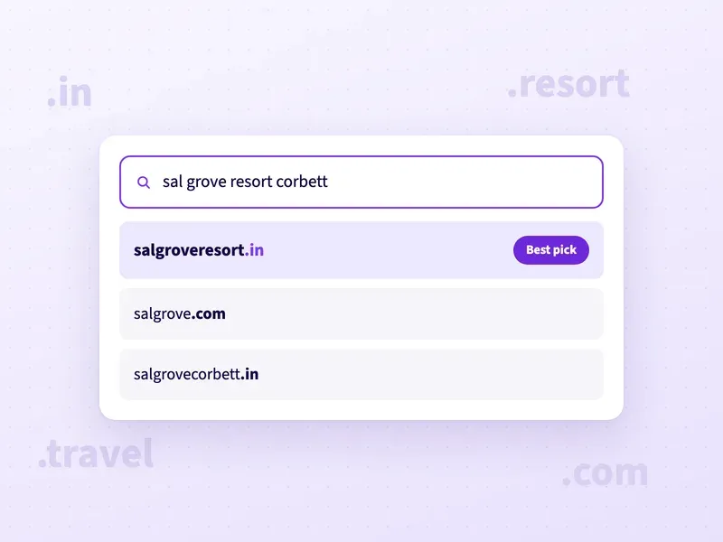 Domain name ideas for a resort in Jim Corbett