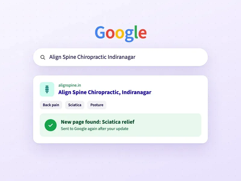 A Google search for a chiropractic clinic, with a check that the clinic is on Google
