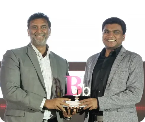 Open Weaver receiving the ET Best Tech Brands award from Economic Times